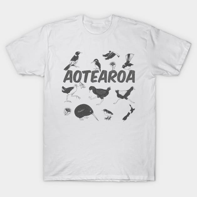 Aotearoa NZ birds T-Shirt by mailboxdisco